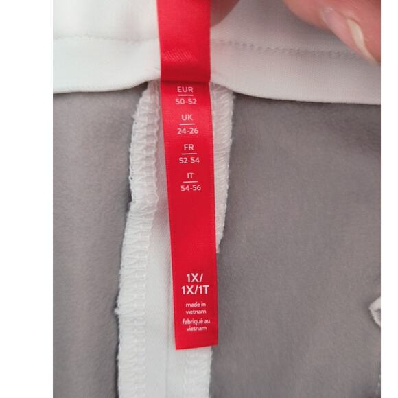 Spanx Elastic Waist Pants Women's Sz 1X White Straight Crop Leg Stretch Pull-on - Picture 15 of 15